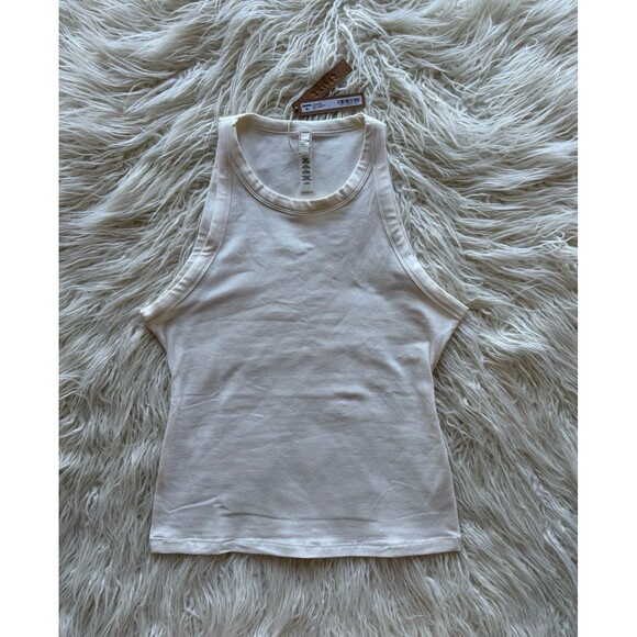 Skims Cotton Jersey High Neck Tank Marble Size Large - Picture 1 of 8